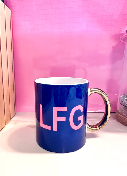 "Go Getter" LFG Motivational Mug with Gold Handle